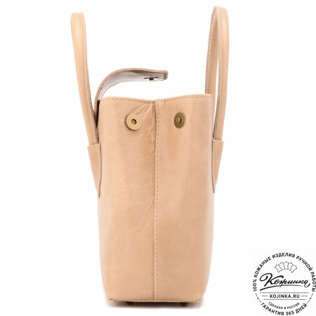  Женская кожаная сумка "Ванесса" (бежевая)